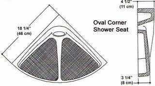 18 1/4" Oval Corner Shower Seat Mold