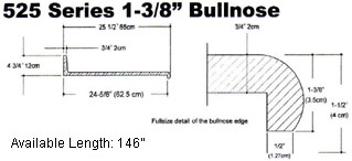 525 Series 1 3/8" Bullnose
