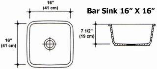 16" X 16" Bar Sink Mold