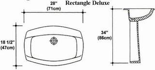 18" X 28" Rectangle Deluxe Pedestal Sink Mold