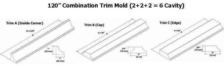 Combination Trim Mold - Six Cavity