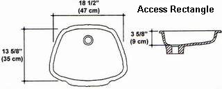 13 5/8" X 18 1/2" ADA Rectangle Undermount Bowl Mold