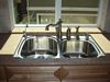 Granite Densified Solid Surface Kitchen Countertop w/ stainless steel sink installation