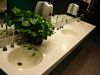 Triple Bowl Bathroom Commercial Solid Surface Installation